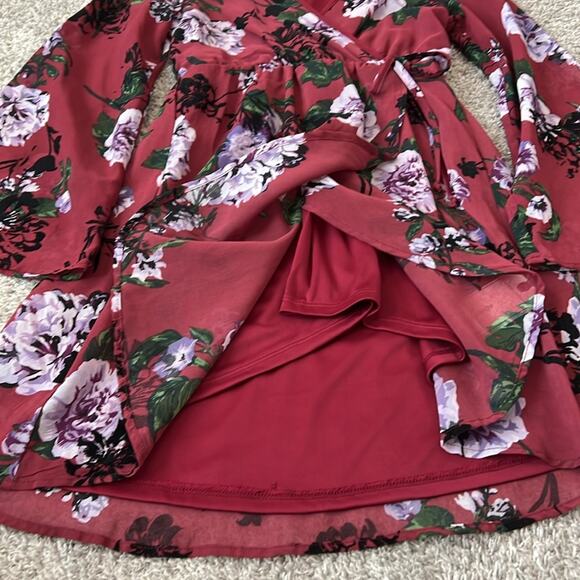 NWT Adam Levine Floral Hi-lo Dress Small 4 6 Wedding Guest Flowy Romantic NEW - Picture 6 of 16